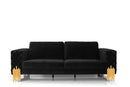 Divani Casa Georgia- Modern Velvet Glam Black + Gold Sofa