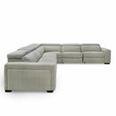 Divani Casa Gering - Modern Beige Fabric Sectional With 2 Power Recliners