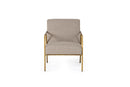 Modrest Gibbons - Modern Beige Linen + Forged Gold Accent Chair
