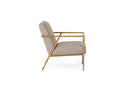 Modrest Gibbons - Modern Beige Linen + Forged Gold Accent Chair