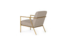 Modrest Gibbons - Modern Beige Linen + Forged Gold Accent Chair