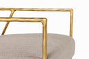 Modrest Gibbons - Modern Beige Linen + Forged Gold Accent Chair