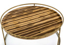 Modrest Gilcrest - Glam Brown and Gold Marble Coffee Table