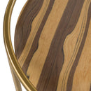 Modrest Gilcrest - Glam Brown and Gold Marble End Table