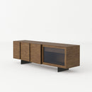 Modrest Glencoe - Modern Walnut & Grey Glass Buffet