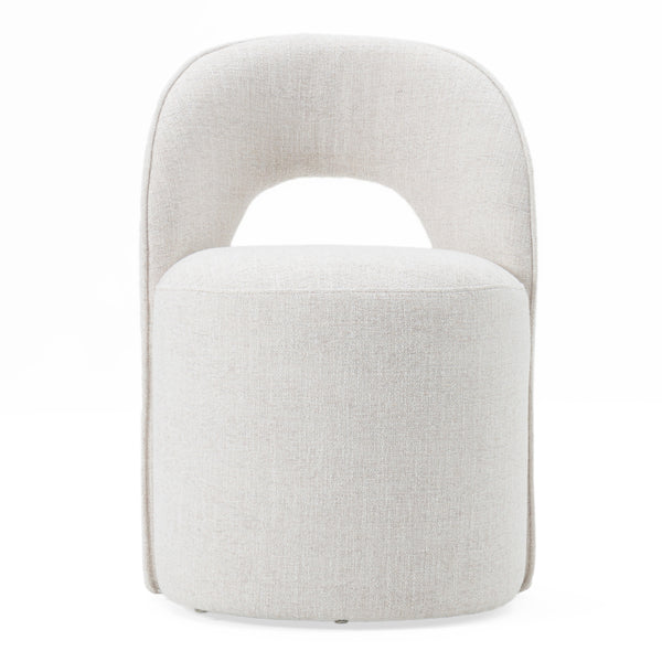 Modrest Gordon - Modern Cream Fabric Swivel Dining Chair