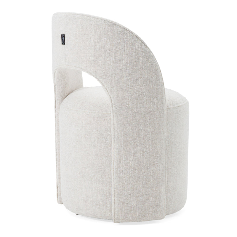 Modrest Gordon - Modern Cream Fabric Swivel Dining Chair