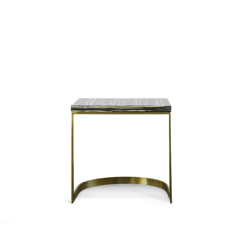 Modrest Greely - Glam Black and Gold Marble End Table