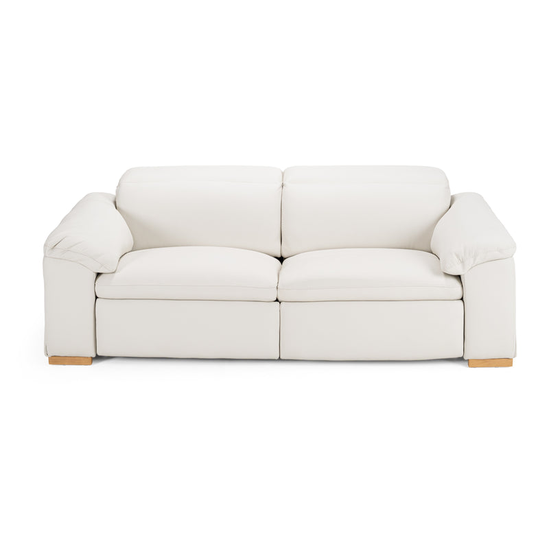 Divani Casa Gregory - Modern Off-White Leather Sofa w/ 2 Recliners