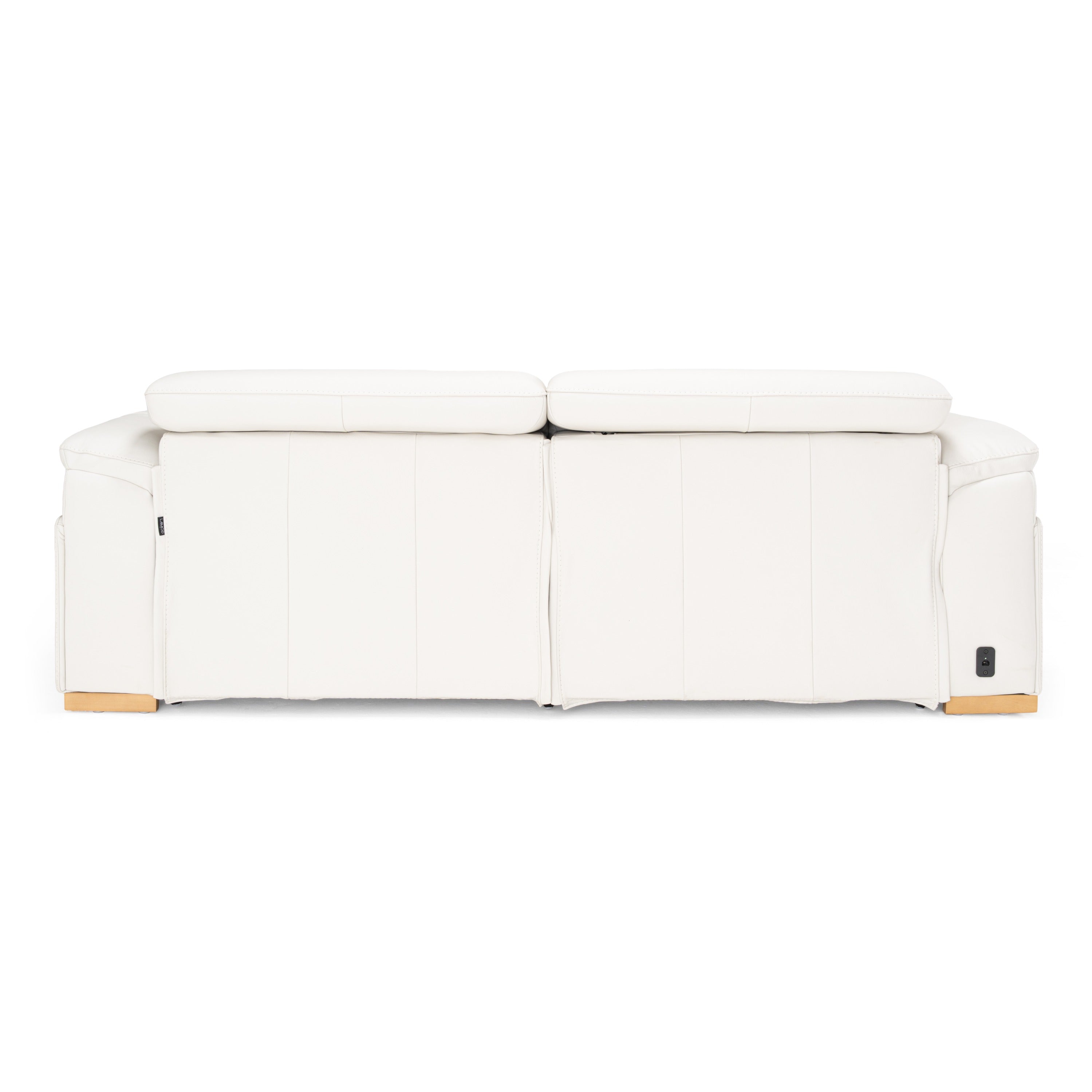 Divani Casa Gregory - Modern Off-White Leather Sofa w/ 2 Recliners