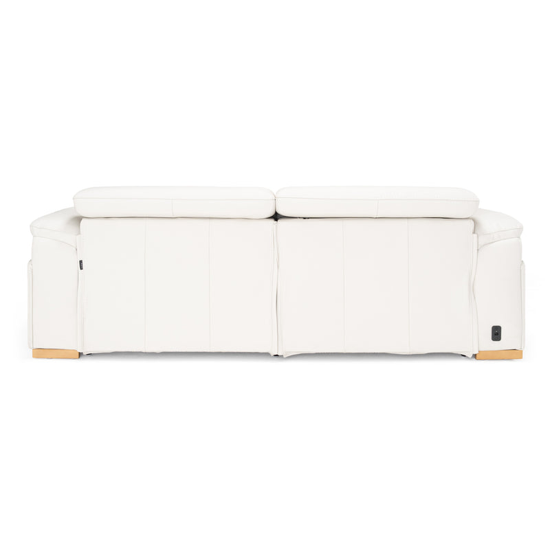 Divani Casa Gregory - Modern Off-White Leather Sofa w/ 2 Recliners