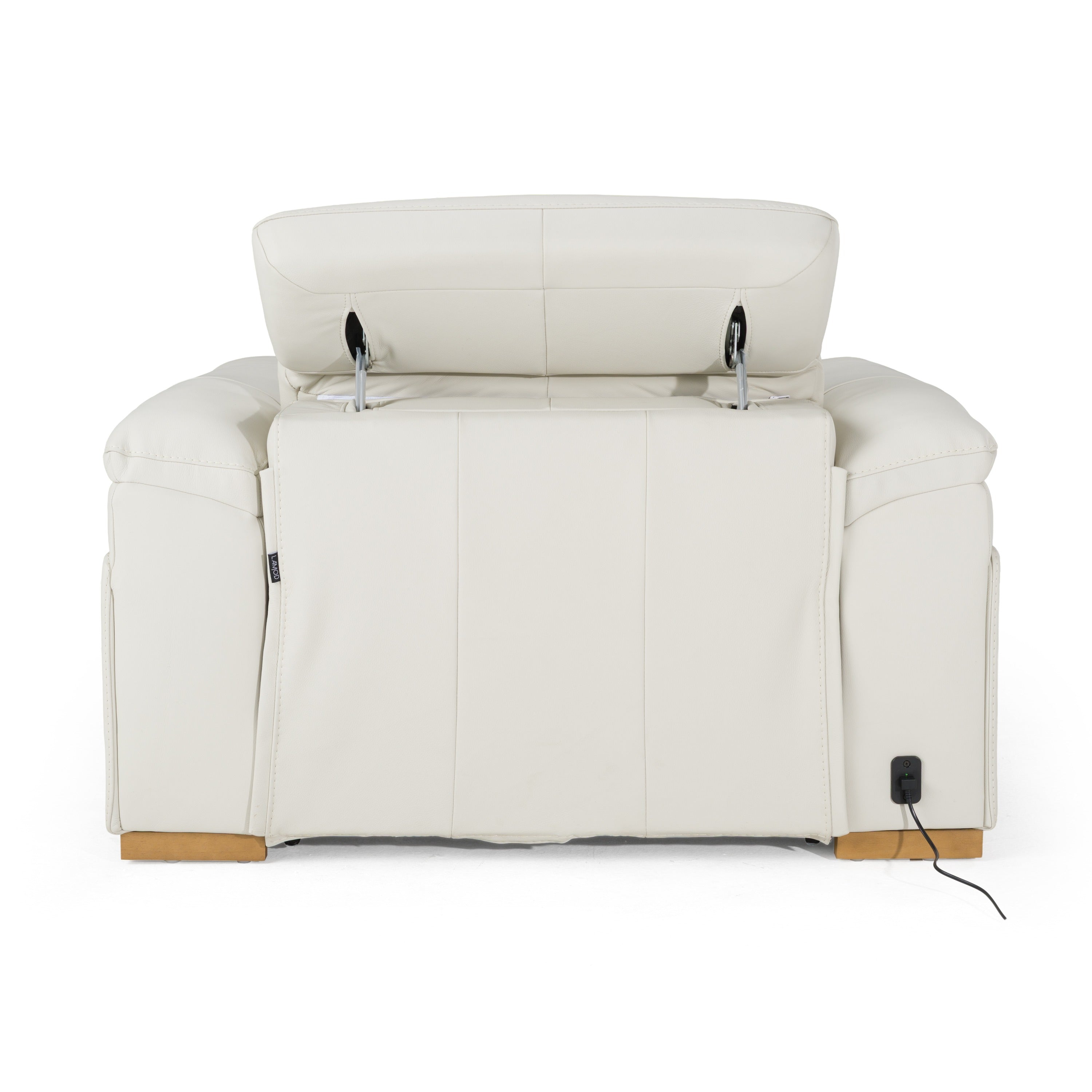 Divani Casa Gregory - Modern Off-White Leather Recliner Chair
