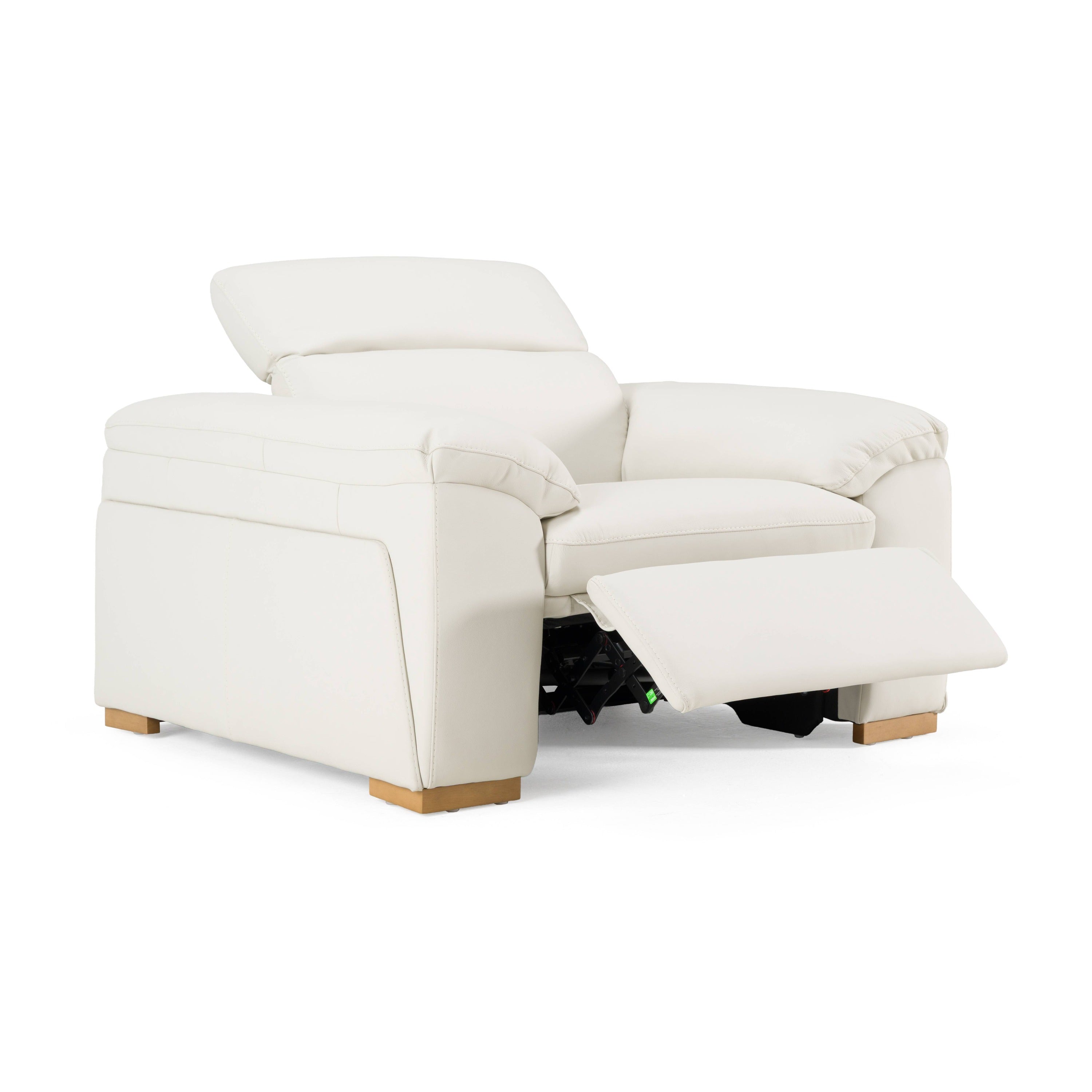 Divani Casa Gregory - Modern Off-White Leather Recliner Chair