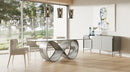 Modrest Hadley- Glass & Matte Grey Dining Table
