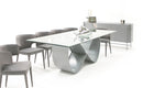 Modrest Hadley- Glass & Matte Grey Dining Table