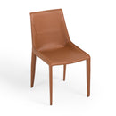Modrest Halo - Modern Cognac Saddle Leather Dining Chair Set of Two