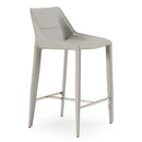 Modrest Halo - Modern Light Grey Saddle Leather Counter Stool