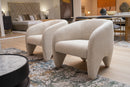 Modrest Halton - Modern Beige Fabric Accent Chair
