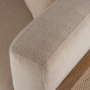 Modrest Haney - Modern Grey Fabric + Grey Oak+ Rattan Accent Chair