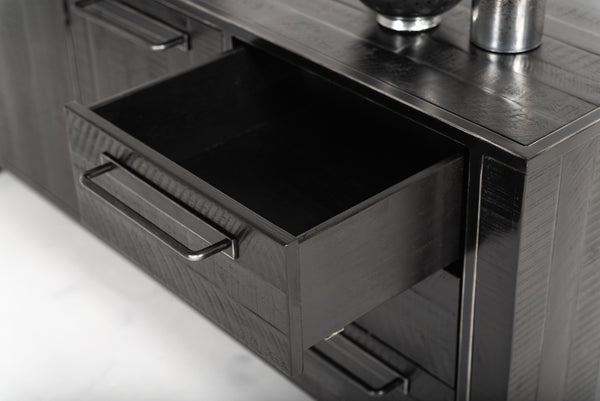 Modrest Hardy Modern Black Acacia Buffet