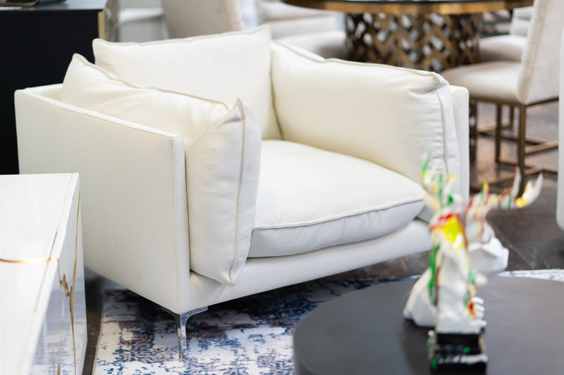 Divani Casa Harvest - Modern White Full Leather Chair