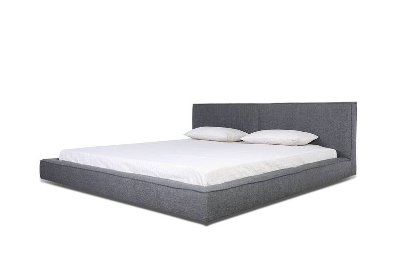 Modrest Haven - Eastern King Modern Grey Fabric Bed
