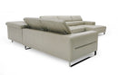 Divani Casa Hawkey - Contemporary Light Grey Leather RAF Chaise Sectional Sofa