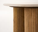Modrest Hayden - Modern Marble + Wood Round End Table
