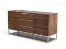 Modrest Heloise - Contemporary Walnut & Stainless Steel Dresser