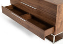 Modrest Heloise - Contemporary Walnut & Stainless Steel Dresser