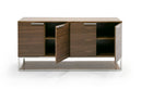 Modrest Heloise - Modern Walnut and Stainless Steel Buffet