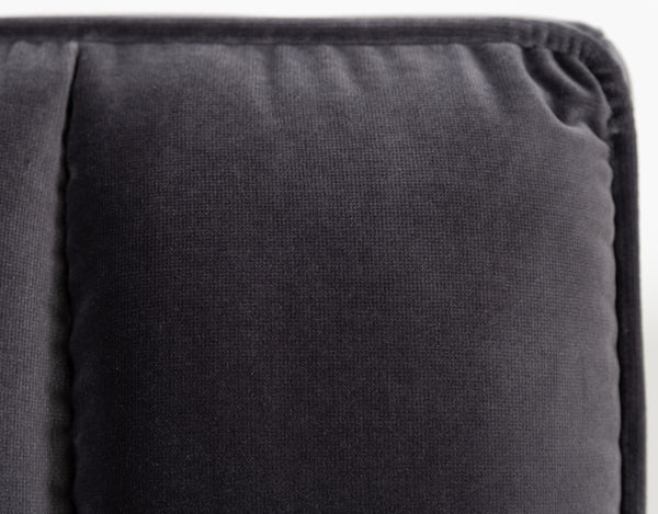 Modrest Hemlock - Modern Dark Grey Velvet Bed