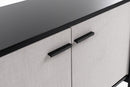 Modrest Hobart - Modern Beige Fabric & Black Metal Buffet