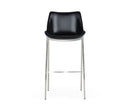 Modrest Hooper - Modern Black Eco-Leather Bar Stool (Set of 2)