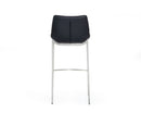 Modrest Hooper - Modern Black Eco-Leather Bar Stool (Set of 2)