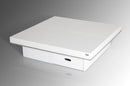 Horizon  - Modern White Crocodile Coffee Table w/ Pull Out Squares
