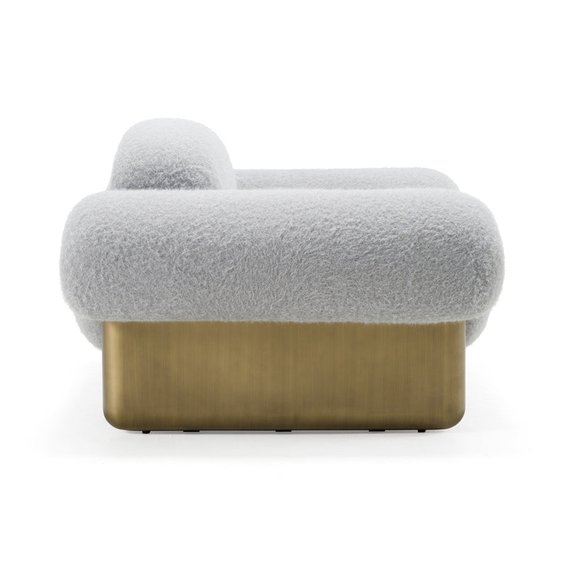 Divani Casa Imagine - Contemporary Grey Fabric + Antique Brass Accent Chair