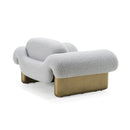 Divani Casa Imagine - Contemporary Grey Fabric + Antique Brass Accent Chair