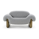 Divani Casa Imagine - Contemporary Grey Fabric + Antique Brass Accent Chair