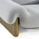 Divani Casa Imagine - Contemporary Grey Fabric + Antique Brass Accent Chair