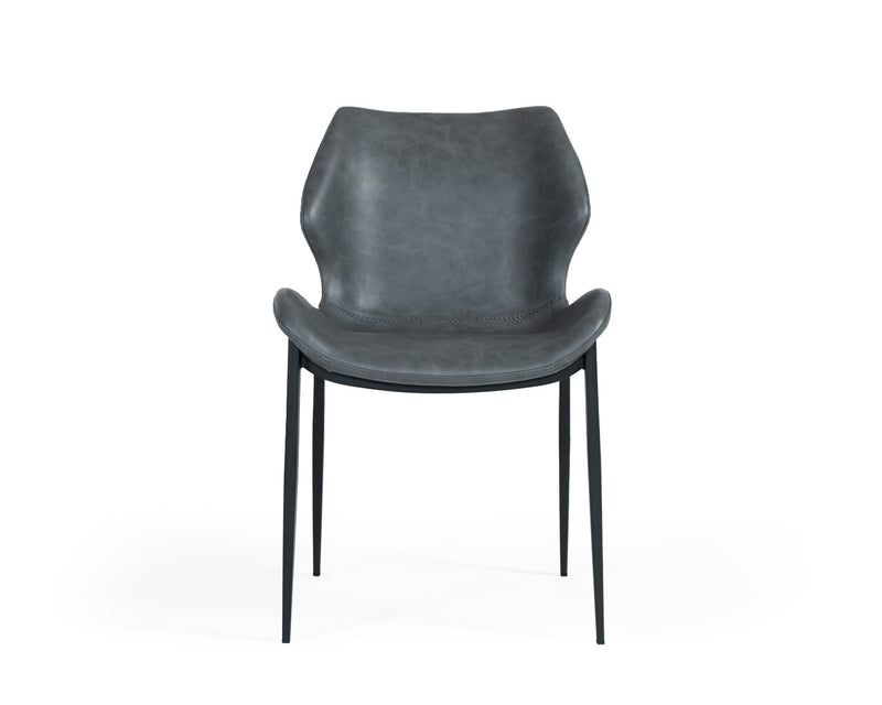 Modrest Instone - Industrial Dark Grey Eco-Leather Dining Chair (Set of 2)