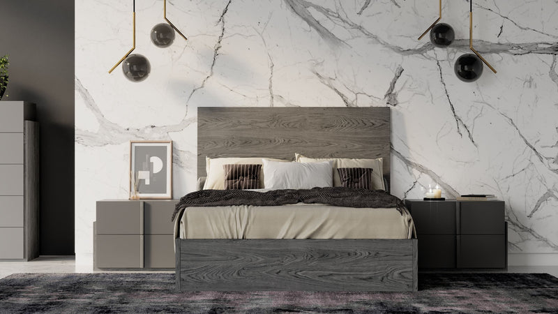 Nova Domus Lucia - Full Size Italian Modern Matte Grey / Elm Grey Bed