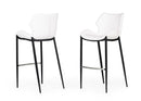 Modrest Ithaca - Modern White Leatherette Bar Stool (Set of 2)