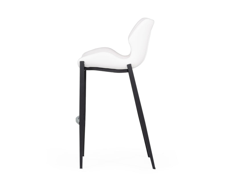 Modrest Ithaca - Modern White Leatherette Bar Stool (Set of 2)