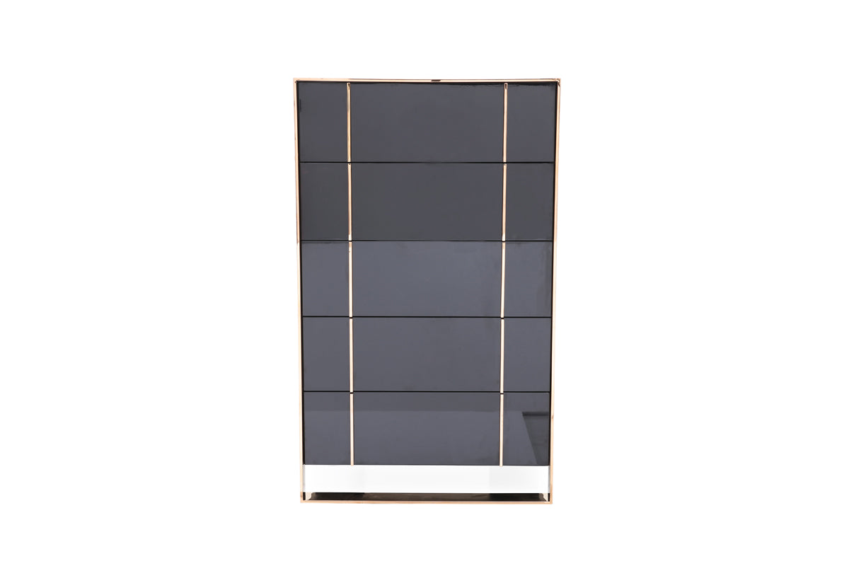 Nova Domus Cartier Modern Black & Rosegold Chest
