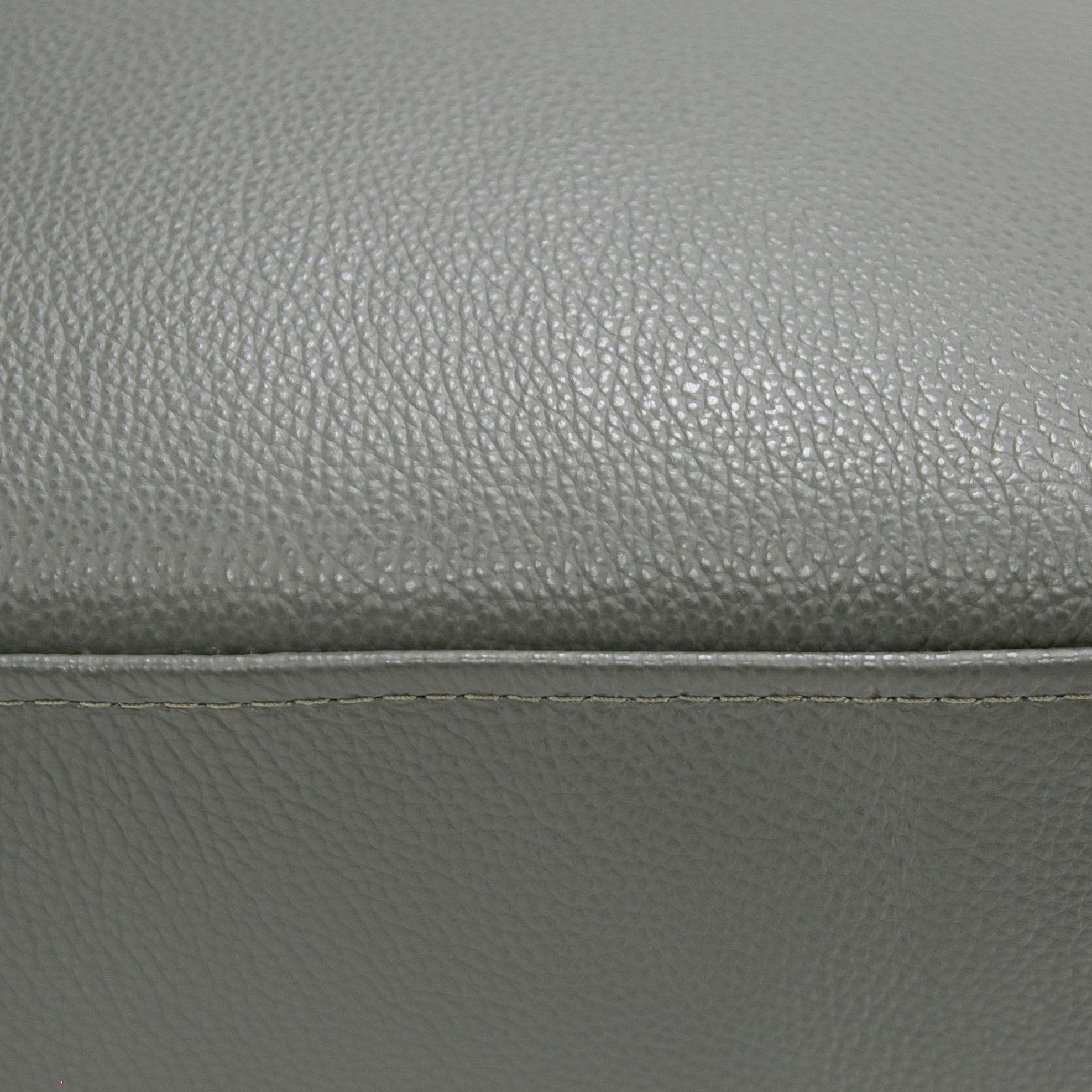 Divani Casa Jacoba - Modern Dark Grey Leather Rectangular Ottoman
