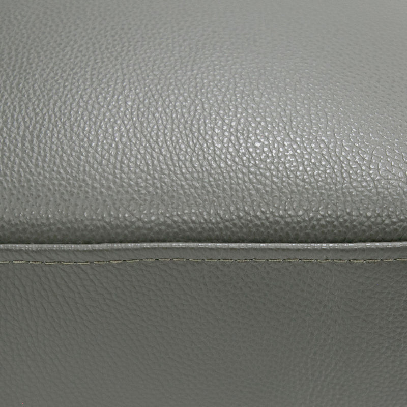Divani Casa Jacoba - Modern Dark Grey Leather Rectangular Ottoman