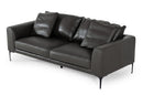 Divani Casa Jacoba - Modern Dark Grey Leather Sofa
