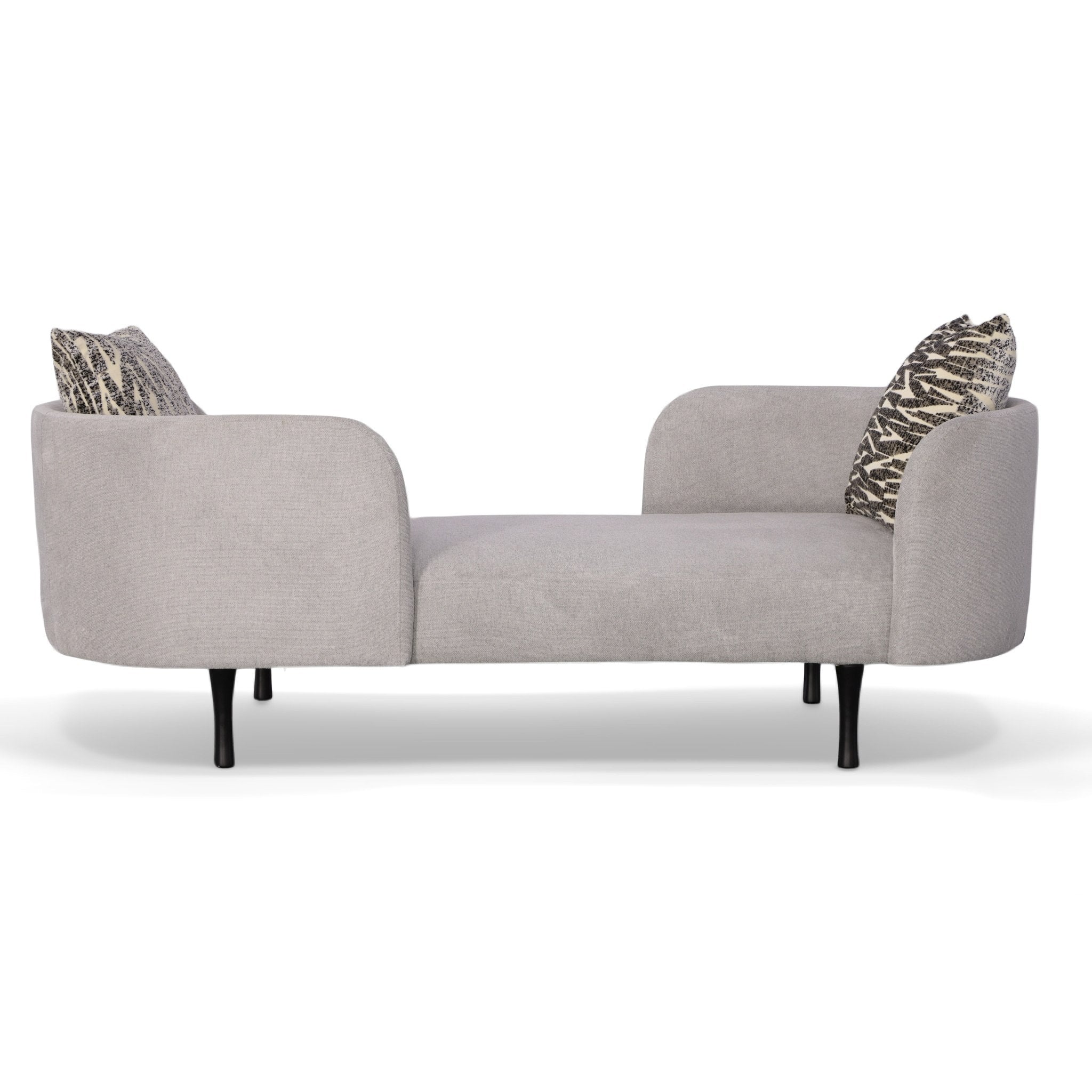 Divani Casa Jamie - Glam Light Grey Fabric Two Seater Chaise
