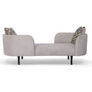 Divani Casa Jamie - Glam Light Grey Fabric Two Seater Chaise